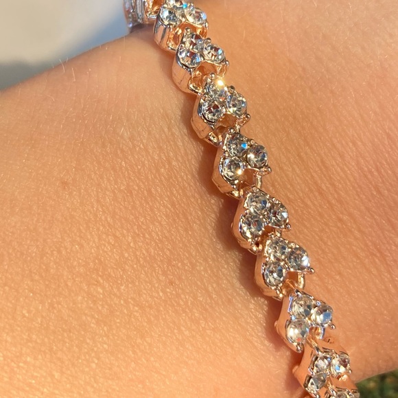 Gold Rose Tone Crystals Bracelet - Picture 3 of 4